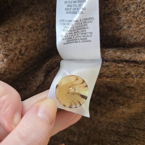 Long-Balloon-Sleeve Crew-Neck Cardigan - Picture 7 of 7